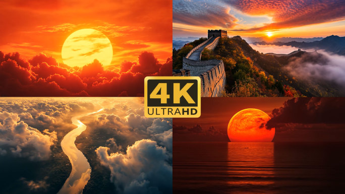 4K唯美云海日出延时夕阳日落1