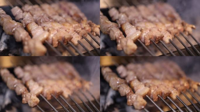 滋滋冒油的烤肉串