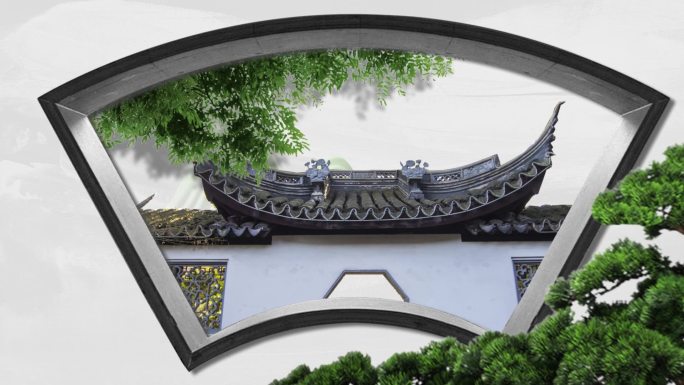 大气中国风中式园林建筑景观古风穿梭