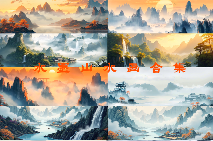 8k唯美水墨画 水墨山水画 国画 合集