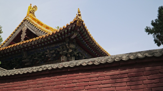 古建屋檐华表屋脊兽庙宇寺院传统文化建筑