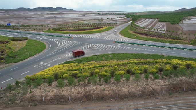 乡村公路交通运输航拍