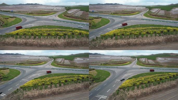 乡村公路交通运输航拍