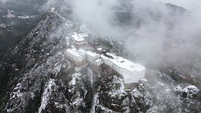 九华山4K雪景航拍混剪