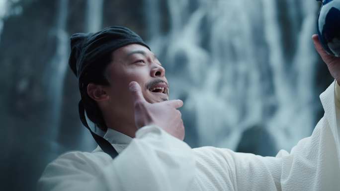 古人诗人文人作诗赋诗山水瀑布吟诗饮酒喝酒