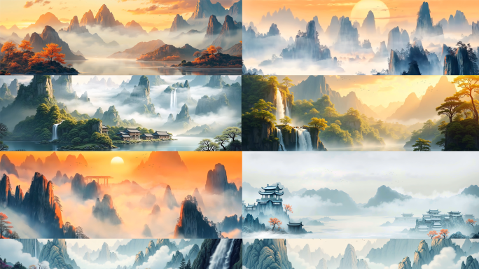 4k 水墨山水 唯美山水  国画 合集
