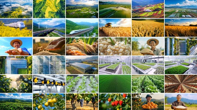 【4K画质】农业种植水稻小麦丰收大棚合集