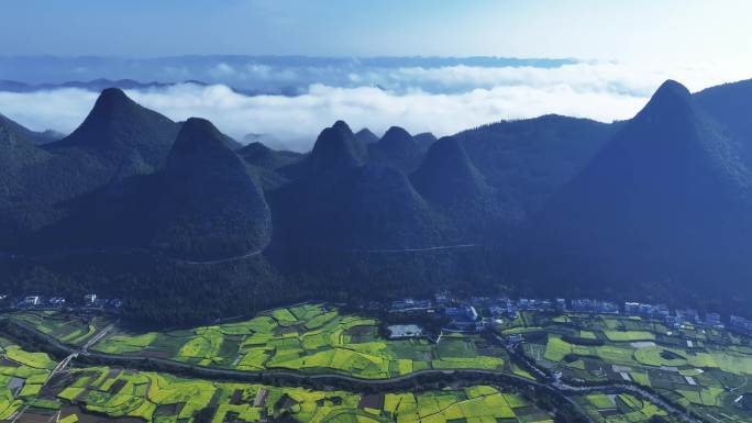 航拍喀斯特地貌