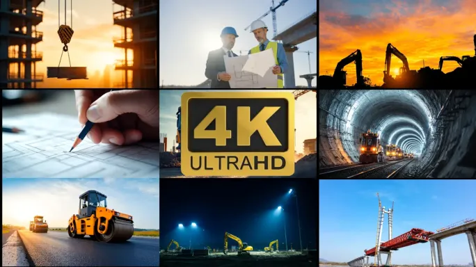 基建施工现场城市基础设施建设纪实延时合集