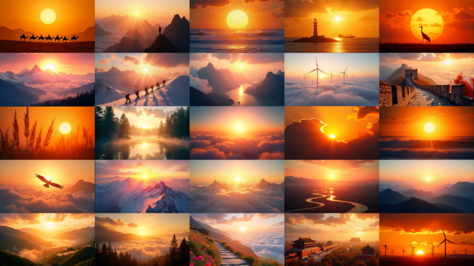 震撼大气日出合集