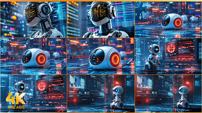 未来世界智能机器人 都市生活科技前沿人工