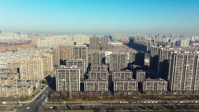 宿迁城市航拍住宅区4k