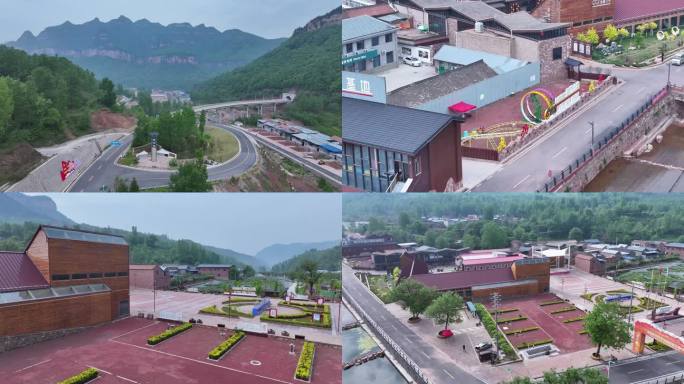 阳城太行一号旅游公路横河骑行小镇4k航拍