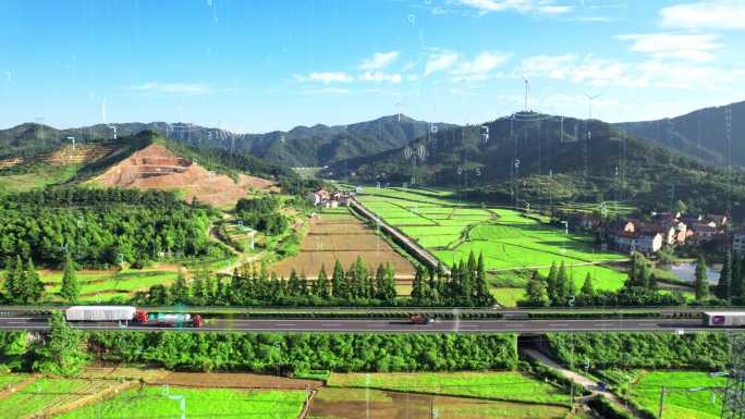 科技绿色田园风光高速公路运输