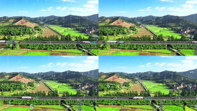 科技绿色田园风光高速公路运输