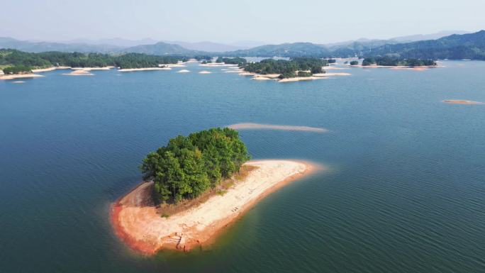 航拍岳阳县铁山水库