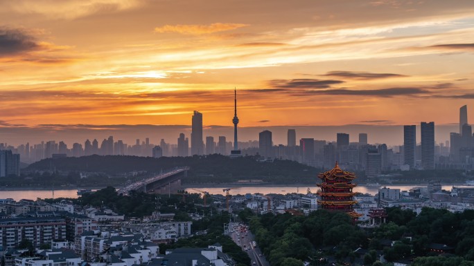 武汉城市地标建筑风光延时合集
