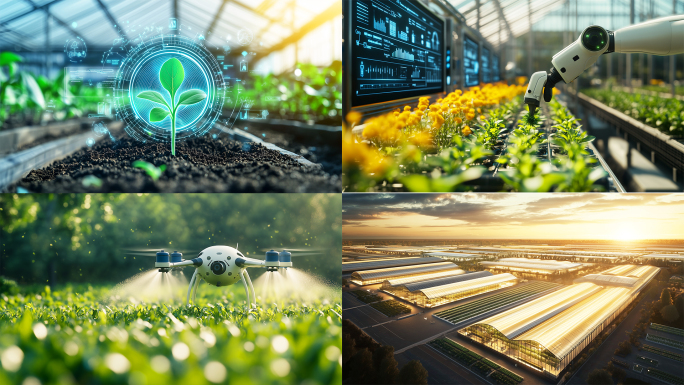 智慧科技农业生态机械种植温室丰收乡村振兴