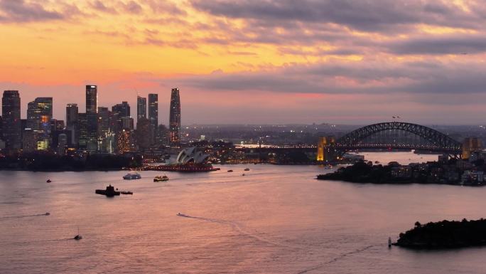 澳大利亚悉尼海港日落美景