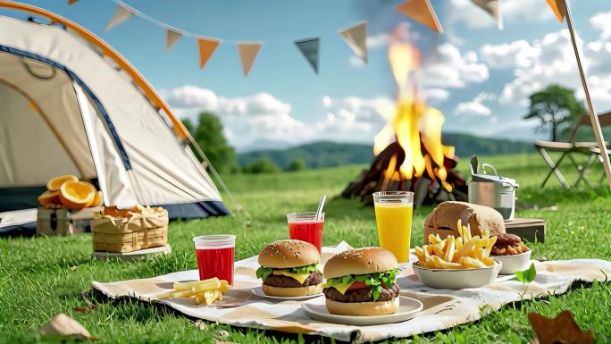 野外露营烧烤