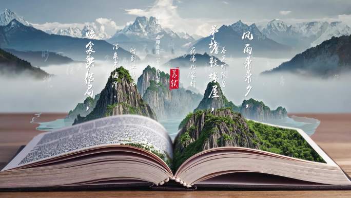 古风 山水 文字 古诗 字幕