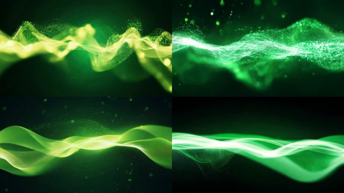 横向飘动绿色粒子动画