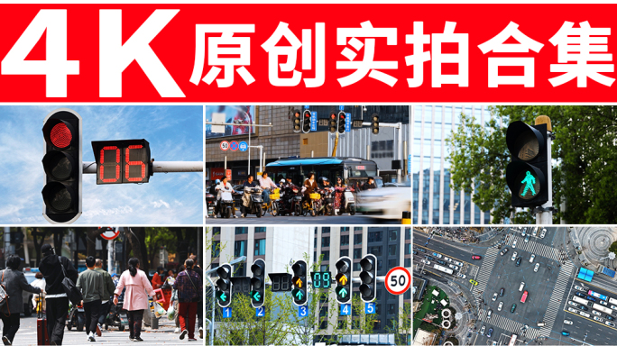 红绿灯 车流人流 十字路口