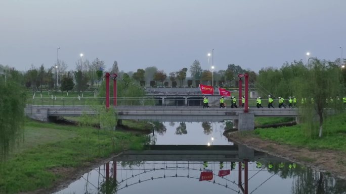 队伍晨跑 公园晨跑