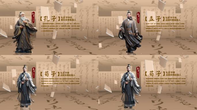 儒学片头03儒家文化先贤人物展示