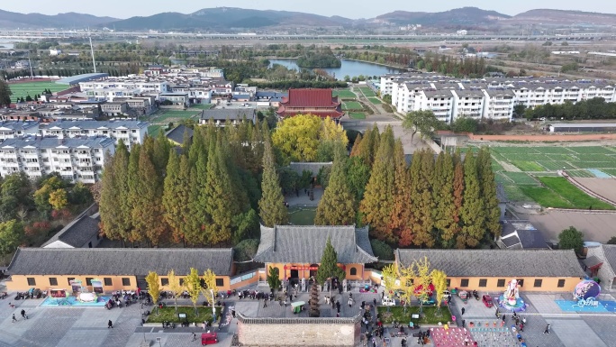 寿县报恩禅寺航拍视频素材