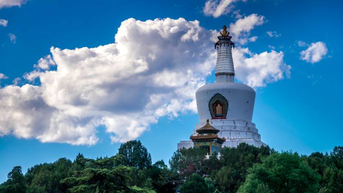 仰望白塔寺远 延时