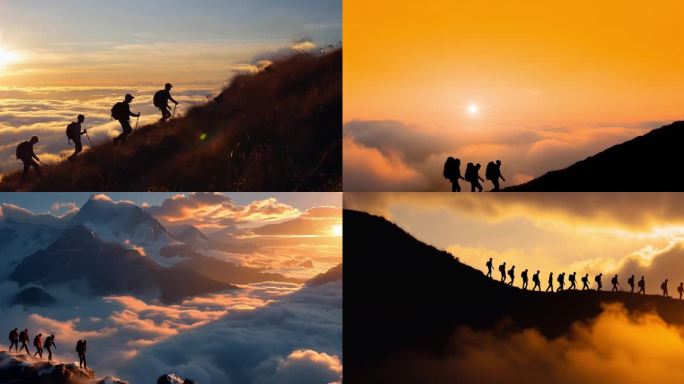 星空 户外 跋涉 徒步 登山 徒步 日出