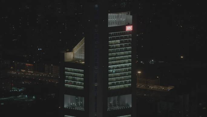 北京地标北京卫视夜景4K灰