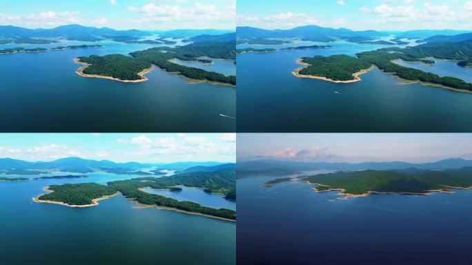 松花湖夏天湖光山色的清凉画卷​