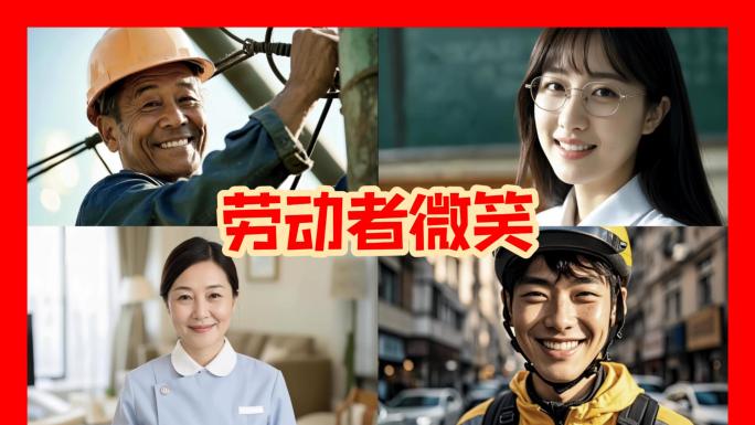 劳动者笑脸笑容微笑五一劳动节世界微笑日