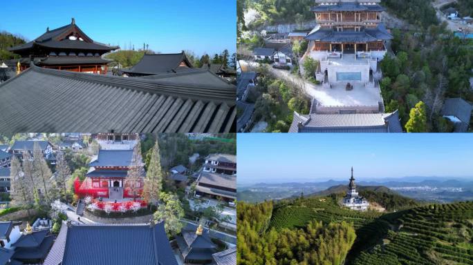 航拍杭州径山寺