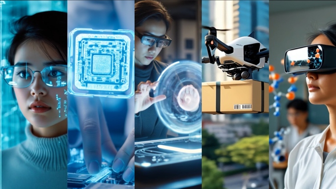 竖版AI人工智能未来科技智慧产业创新应用