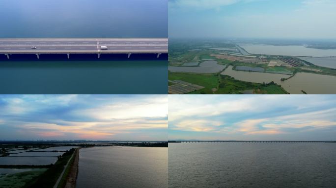 4K武汉武湖后湖长江新区跨湖大桥福银高速