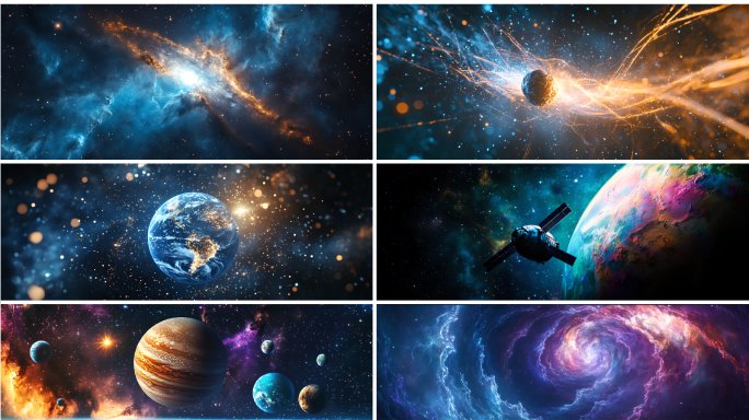 6K宇宙穿梭 时空隧道星际穿越粒子星空