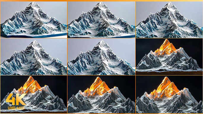 雪山之巅自然模型山峰矿山雪域风光山脉矿脉