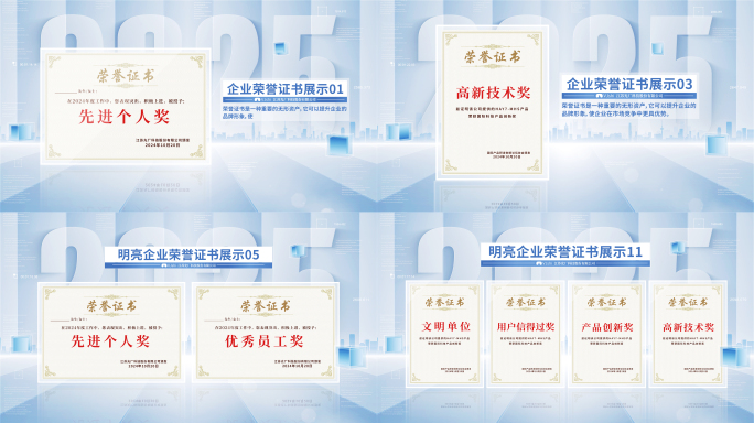 荣誉证书奖状奖牌