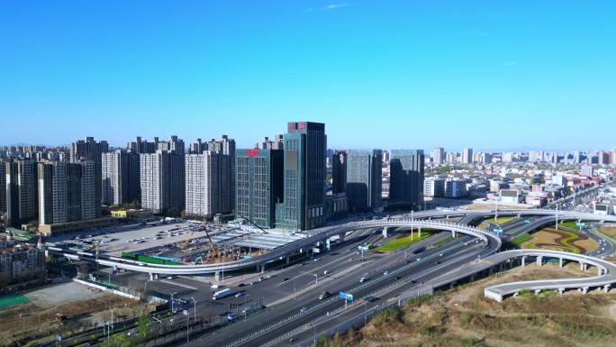 航拍河北燕郊城市素材