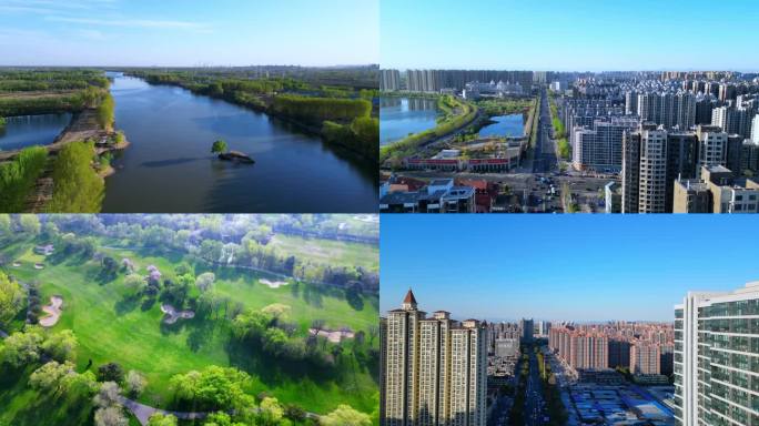 航拍河北燕郊城市素材