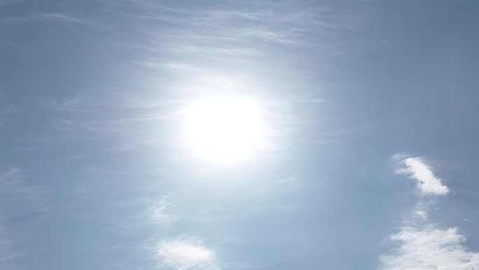 夏天炎热光晕晴空万里阳光普照