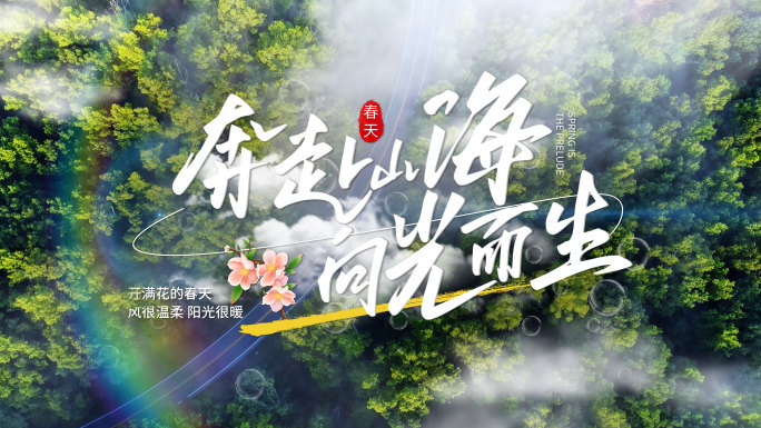 唯美清新春青文字标题片头