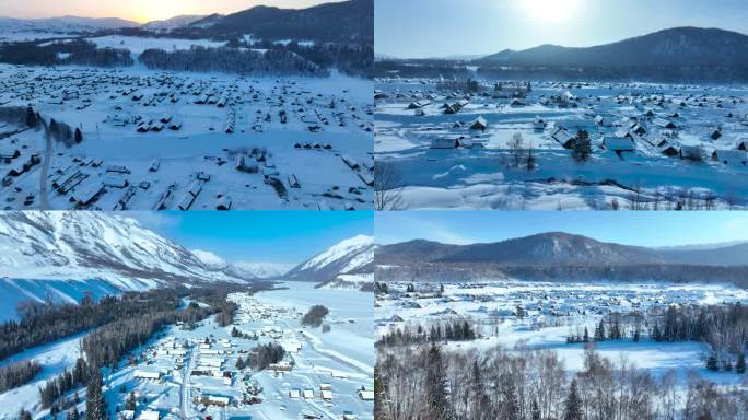 4K阿勒泰禾木航拍雪景
