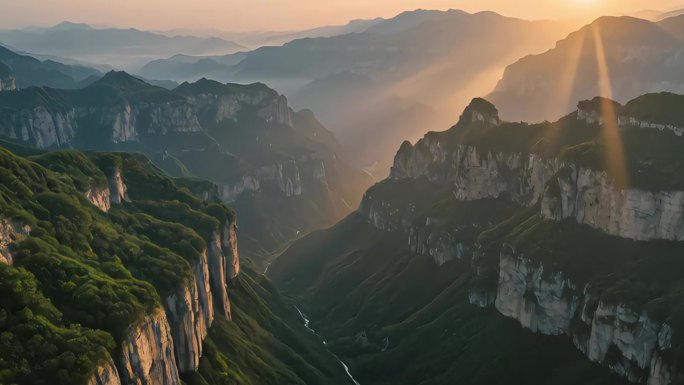 太行山航拍 壮丽山河自然风光