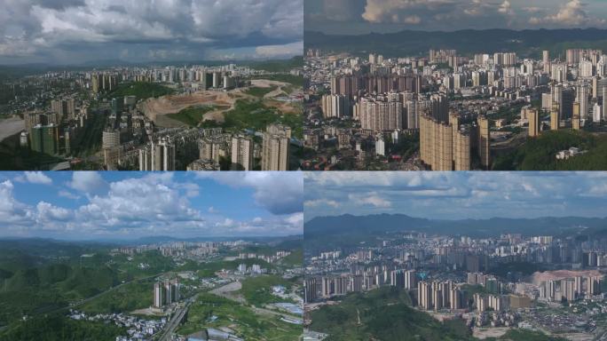 贵州凯里市区城市建筑群航拍