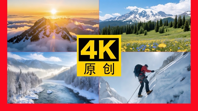 雪山雪山航拍雪山日出雪山风光攀登雪山