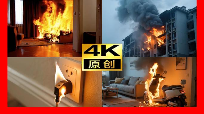 火灾高楼起火房间大火房屋楼房防火保险火险
